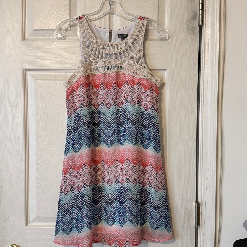 Lily Rose Multicolor Chevron Kids Dress